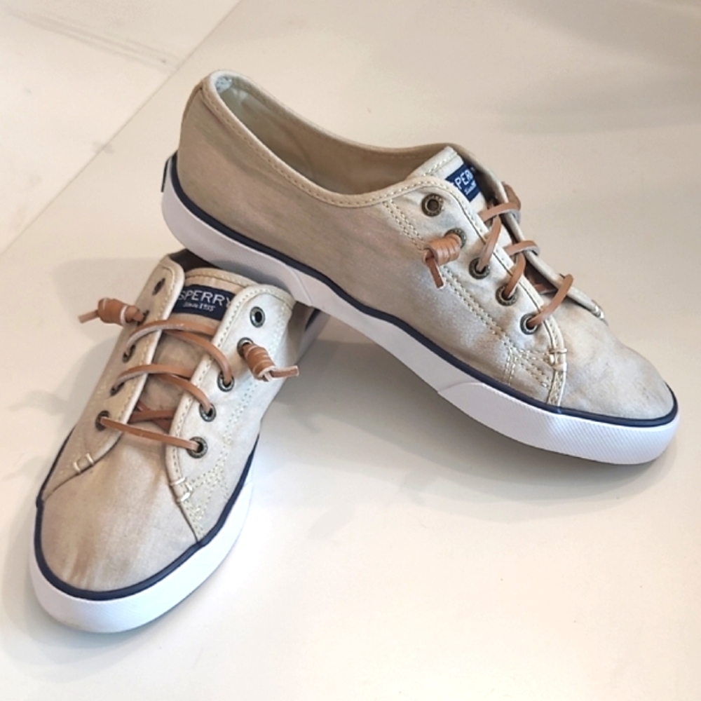 Sperry Top-Sider Crest Vibe Canvas Sneaker Barrel Ties Memory Foam Boat Shoe - Picture 14 of 17
